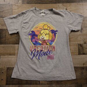 Animal‎ Crossing Vacation Mode T-Shirt Girls Large Gray Nintendo Graphic Tee